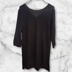 LC Lauren Conrad Black Ribbon Tie V Back  Sweater Weather Gothic Corporate